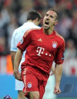 FUSSBALL INTERNATIONAL  CHL Viertelfinale 11/12: JUBEL Franck Ribery (FC Bayern Muenchen)