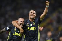 FUSSBALL SERIE A 2018/2019: JUBEL Cristiano Ronaldo (Juventus Turin)