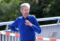 Eroeffnung Radbruecke Tuebingen; Tuebingens Oberbuergermeister Boris Palmer (Die Gruenen)