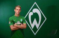 Fussball 1. Bundesliga, Saison 2012/2013, Werder Bremen: Nils Petersen im exklusiven Pressefoto ULMER Fotoshooting