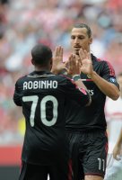 Fussball International Audi Cup 2011: Zlatan Ibrahimovic (AC Mailand) und Robinho (AC Mailand)