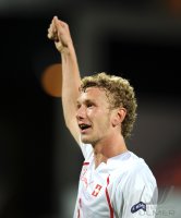 Fussball U21-Europameisterschaft 2011:  JUBEL Fabian Lustenberger (Schweiz)