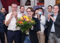 Politik, Bundestagswahl 2021 Wahlparty CDU: Staatsministerin Annette Widmann - Mauz