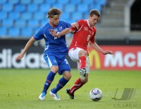 Fussball U21-Europameisterschaft 2011:  Bjoern Bergmann Sigurdarson (li, Island) gegen Fabian Frei (re, Schweiz)