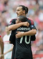 Fussball International Audi Cup 2011: Zlatan Ibrahimovic (AC Mailand) und Robinho (AC Mailand)
