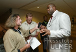 Basketball NBA "Magic" Johnson beim Interview