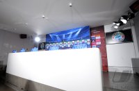 Fussball CHL&Atilde; Saison 12/13: Der Presseraum auf dem Trainingsgelaende des FCB an der Saebenerstrasse