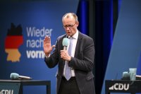 Wahlkampftour mit Kanzlerkandidat der Union, Friedrich Merz