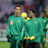 FUSSBALL INTERNATIONAL:  Samuel Eto o (Kamerun) und Joel Matip (Kamerun)
