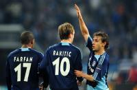 FUSSBALL UEFA CUP: Schalke, FARFAN, RAKITIC und RAFINHA