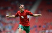 FUSSBALL Olympia 2012 Maenner: JUBEL Abdelaziz BARRADA (Marokko)