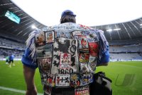 2. Fussball Bundesliga: Fan 1860 Muenchen in einer Kutte in der ALLIANZ ARENA