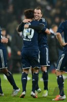 Fussball 1. Bundesliga, Saison 2012/2013: Heung Min Son und Rafael van der Vaart (v. li., Hamburger SV)