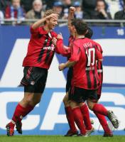 Fussball 1. Bundesliga: Hamburg - Leverkusen, Jubel Leverkusn n. 0:1