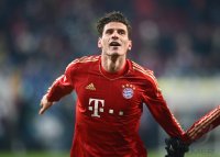 Fussball 1. Bundesliga, Saison 2012/2013:  Jubel  Mario Gomez (FC Bayern Muenchen)