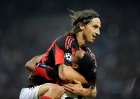 Fussball Champions League  Saison 2010/2011:  Ronaldinho, Zlatan Ibrahimovic (v. li., AC Mailand) , ENTT&acirc;&not;USCHT, ENTTAEUSCHT, ENTTAEUSCHUNG, ENTT&acirc;&not;USCHUNG, FRUST, FR