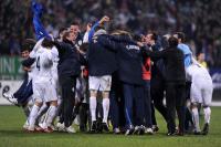 Fussball International  Play Off, SLO JUBEL nach dem Sieg , JUBELTRAUBE