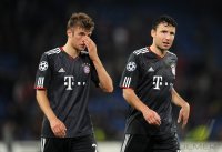 Fussball Champions League  Saison 2010/2011: Thomas Mueller, Mark van Bommel (v. li., FC Bayern Muenchen)