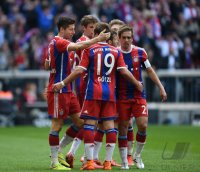 Fussball 1. Bundesliga Saison 14/15: FC Bayern Muenchen - Eintracht Frankfurt