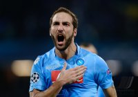 FUSSBALL  CHL  Saison 2013/2014: JUBEL Gonzalo Higuain (SSC Neapel)