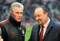 Fussball 1. Bundesliga, Saison 2011/2012: Trainer Jupp Heynckes  (li, FC Bayern Muenchen)  mit Trainer Rafael Benitez