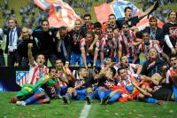 FUSSBALL UEFA SUPERCUP :  Atletico  JUBEL mit dem POKAL