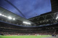Fussball Champions League Finale 2011: Uebersicht vom Wembley Stadion in London