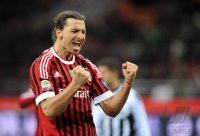 FUSSBALL SERIE A:  Jubel Zlatan Ibrahimovic (AC Mailand)
