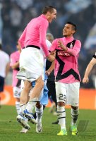 FUSSBALL SERIE A:  Giorgio Chiellini , Arturo Erasmo Pardo Vidal (v. li., Juventus Turin)
