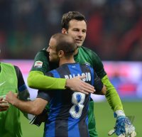 FUSSBALL International Serie A 2012/2013: JUBEL Torwart Samir Handanovic (Inter Mailand)