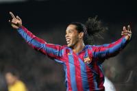 Fussball Int: CHL: Barcelona - Chelsea, Jubel RONALDINHO