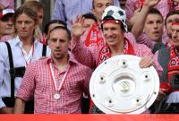 Fussball 1. Bundesliga :  JUBEL Franck Ribery, Arjen Robben (FC Bayern Muenchen)