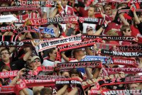 Fussball 1. Bundesliga, Saison 2011/2012:  1 FC Nuernberg Fans mit Schal