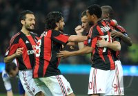 FUSSBALL SERIE A:  Gennaro Gattuso, Cassano Antonio, Robinho (v. li., AC Mailand)