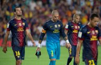FUSSBALL Primera Division/Super Cup 2012: Torwart Victor Valdes (Barca)
