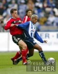 Fussball 1. Bundesliga: Berlin - Leverkusen, Zweikampf
