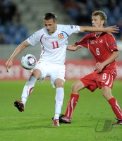 Fussball U21-EURO 2011 Halbfinale:  Tomas Pekhart (li, Tschechische Republik) gegen Fabian Lustenberger (re, Schweiz)