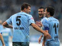 Fussball 2. Bundesliga: Jubel nach dem TOR zum 1:0 , Guillermo Vallori (li,)  mit Benjamin Lauth (1860 Muenchen)