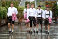 1. Fussball Bundesliga : Torwart Hans Joerg Butt , Bastian Schweinsteiger , Ivica Olic , Diego Contento, Danijel Pranjic (v. li., FC Bayern Muenchen)