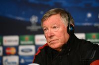 FUSSBALL INTERNATIONAL  CHL ACHTELFINALE 12/13: Trainer Sir Alex Ferguson (Manchester United FC)