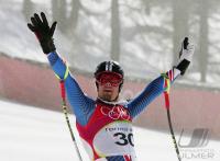 Olympische Spiele 2006 Turin - Abfahrt Herren Jubel Deneriaz