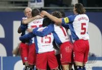 Fussball 1. Bundesliga: Hamburg - Berlin, jubel HSV