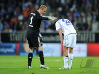 Fussball 1. Bundesliga : Torwart Manuel Neuer, Christoph Moritz (v.li., FC Schalke 04)
