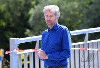 Eroeffnung Radbruecke Tuebingen; Tuebingens Oberbuergermeister Boris Palmer (Die Gruenen)