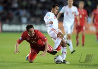 Fussball U21-EURO 2011 FINALE:  Mario Gavranovic (li, Schweiz) gegen Thiago Alcantara (re, Spanien)