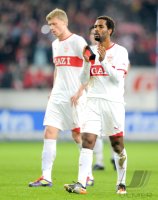 Fussball 1. Bundesliga : Pavel Pogrebnyak, Cacau  (v. li., VfB Stuttgart)