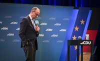 Wahlkampftour mit Kanzlerkandidat der Union, Friedrich Merz