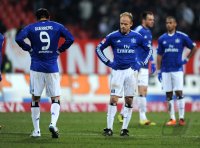 Fussball 1. Bundesliga :  Enttaeuscung bei Paolo Guerrero, David Jarolim (v.li., Hamburger SV)