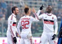 FUSSBALL SERIE A:  Stephan El Shaarawy und Niang M'Baye (v. li., AC Mailand)