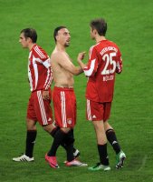 Fussball 1. Bundesliga : Franck Ribery, Thomas Mueller (v.li., FC Bayern Muenchen)